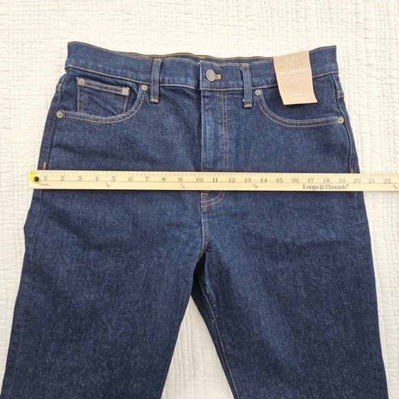 Madewell '90s Straight Jeans Men's 31x31 Dark NEW Straight Leg Relaxed Stretch - Picture 4 of 16